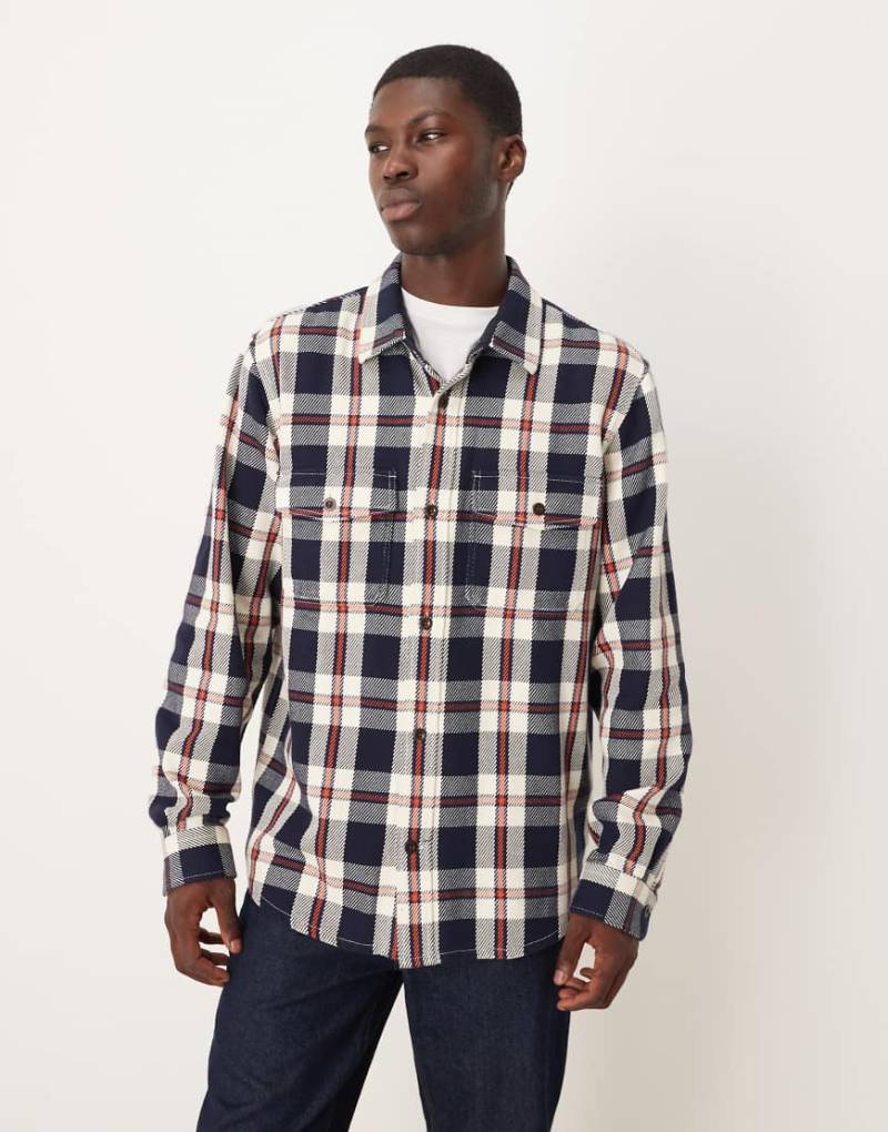 GANT - Karierte Hemdjacke in Marineblau aus schwerem Twill GANT - Karierte Hemdjacke in Marineblau aus schwerem Twill von Gant