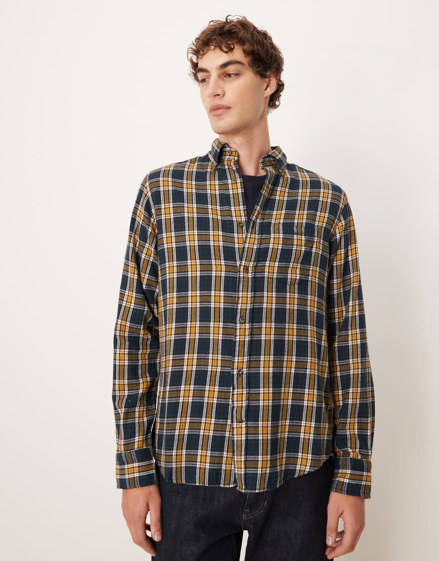 GANT - Kariertes Regular-Fit-Hemd aus weichem Flanell in Marineblau von Gant