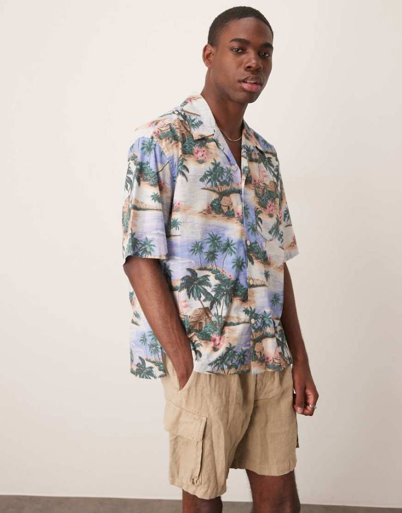 GANT - Kurzärmliges Freizeithemd in Blau mit Insel-Muster GANT - Kurzärmliges Freizeithemd in Blau mit Insel-Muster von Gant