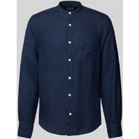 Gant Leinenhemd mit Brusttasche und Label-Stitching in Marine, Größe S von Gant