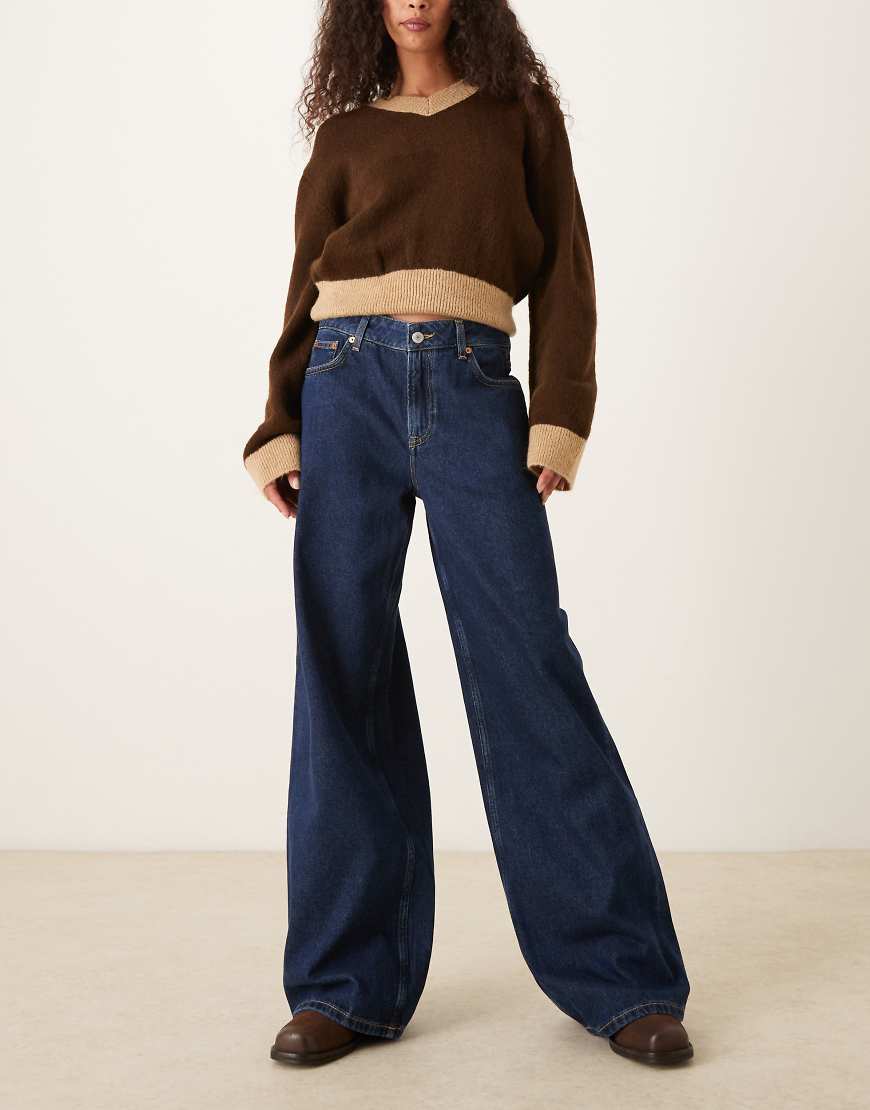 GANT - Loose-Fit-Jeans in Dunkelblau mit niedrigem Bund und weitem Bein von Gant