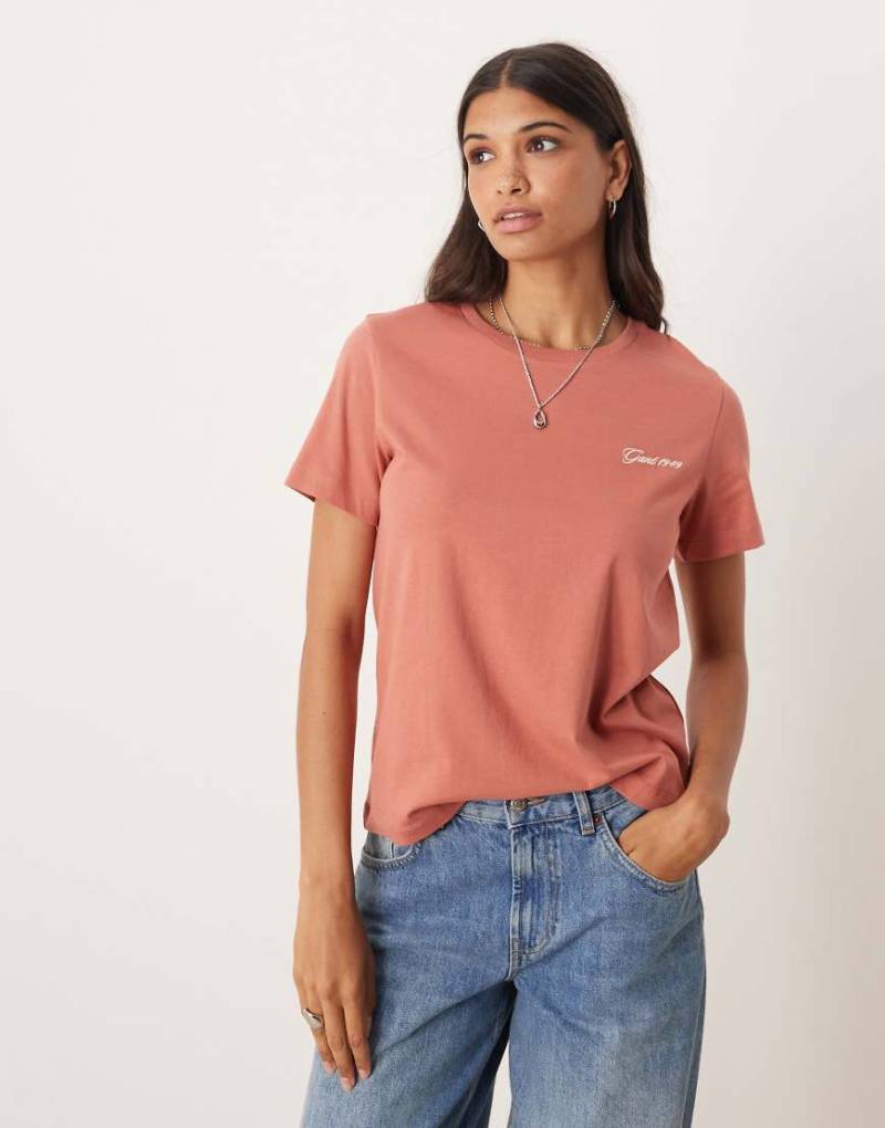 GANT - Regular-Fit-T-Shirt in Hellrot mit Schriftzug-Logo von Gant