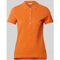 Gant Slim Fit Poloshirt mit Label-Stitching in Orange, Größe S von Gant