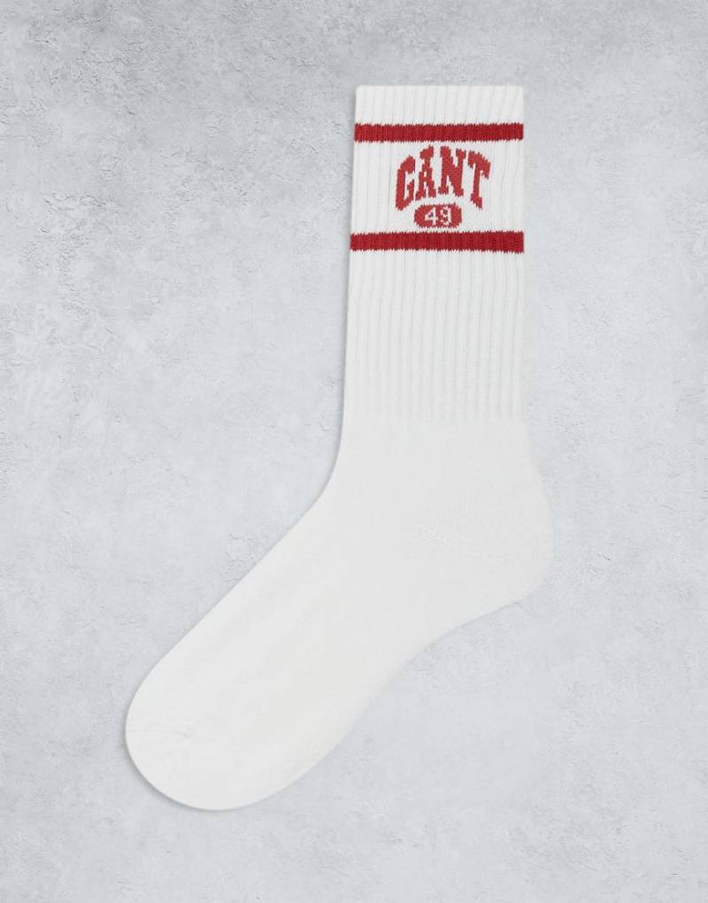 GANT - Sportsocken in Weiß und Rot mit 1949-Logo von Gant