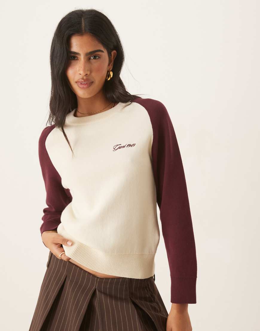 GANT - Strickpullover in Pflaume mit Farbblockdesign-Rot von Gant