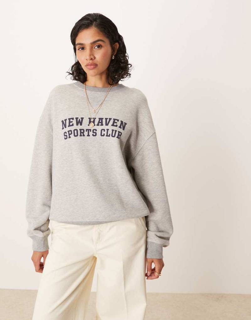 GANT - Sweatshirt in Grau mit Print von Gant
