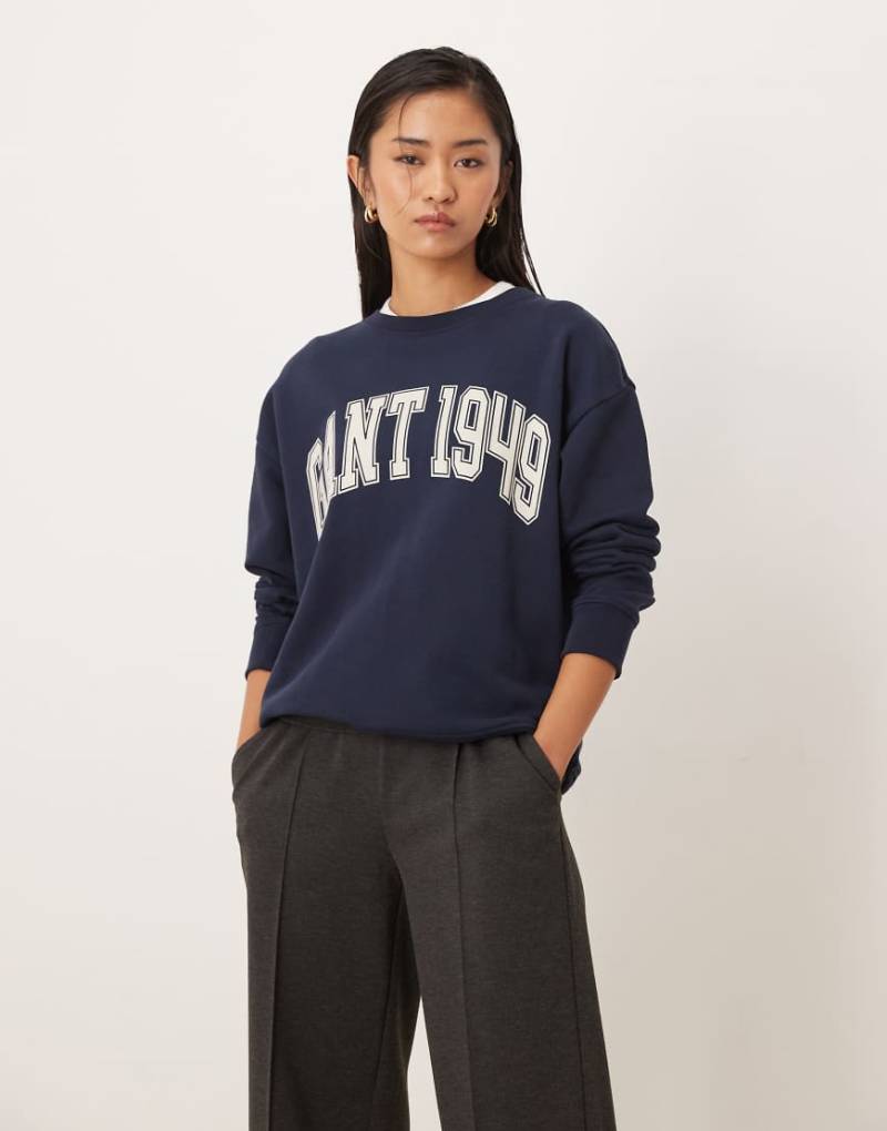 GANT - Sweatshirt in Hellblau mit College-Grafik von Gant
