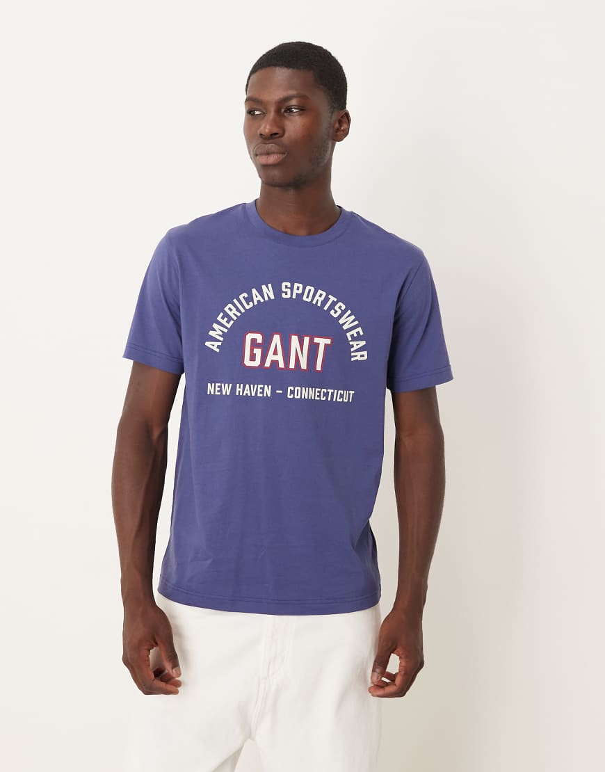 GANT - T-Shirt in Blau mit College-Logo von Gant