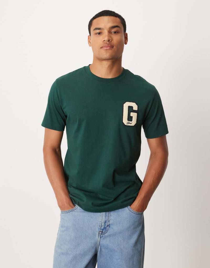 GANT - T-Shirt in Dunkelgrün mit College-G-Logo von Gant