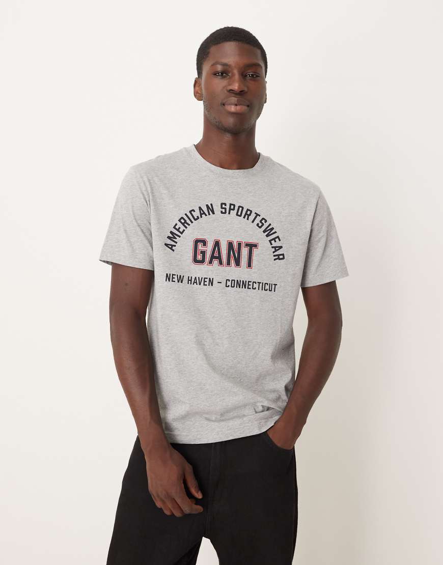 GANT - T-Shirt in Grau mit College-Logo von Gant