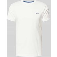 Gant T-Shirt mit Label-Stitching in Offwhite, Größe L von Gant