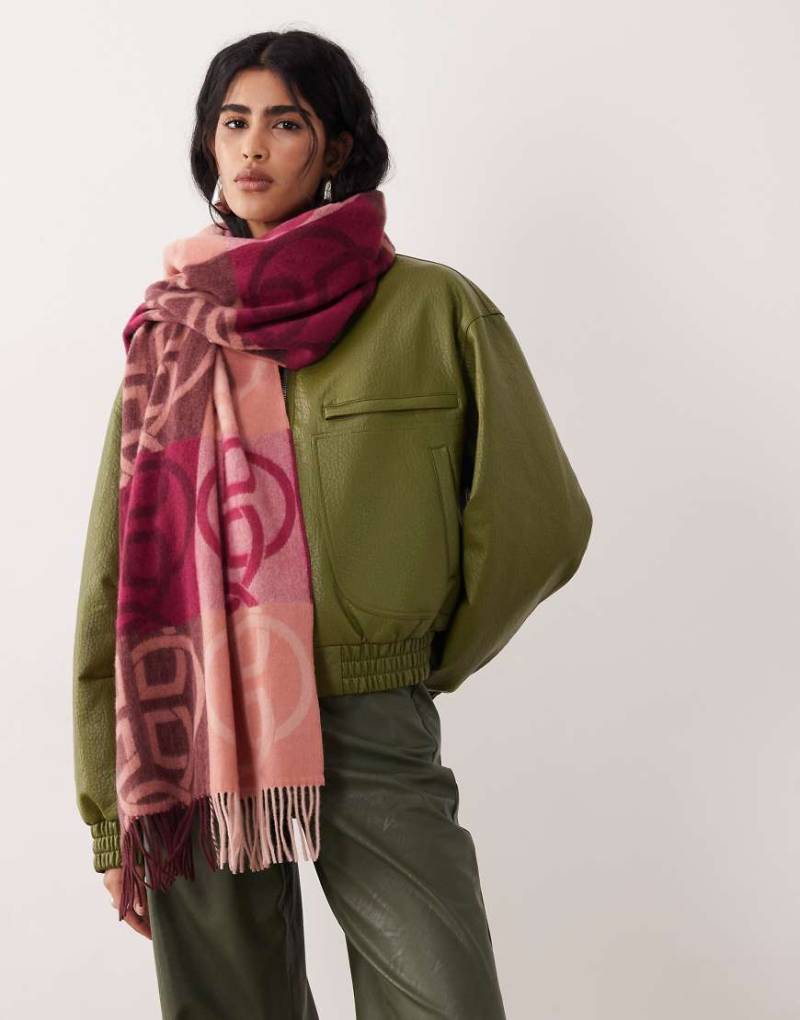 GANT - Wollschal in Pflaume mit Monogrammmuster-Rot von Gant