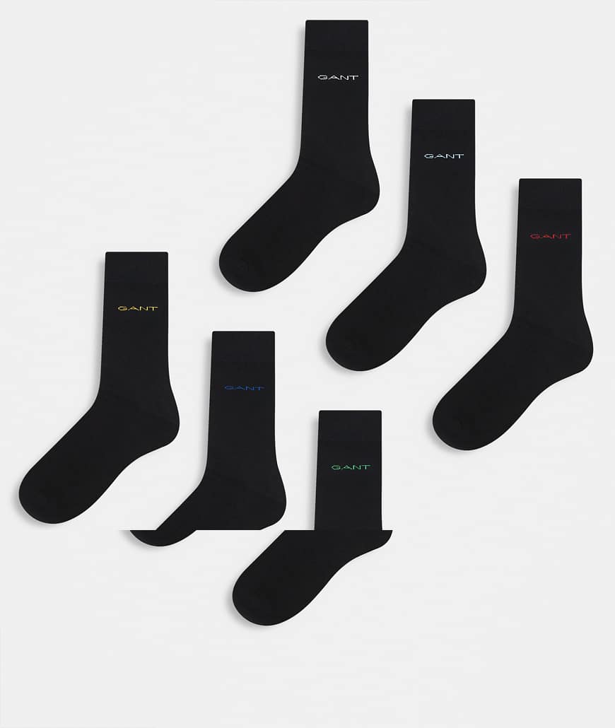 Gant - 6er-Pack Socken in Schwarz mit Logo von Gant