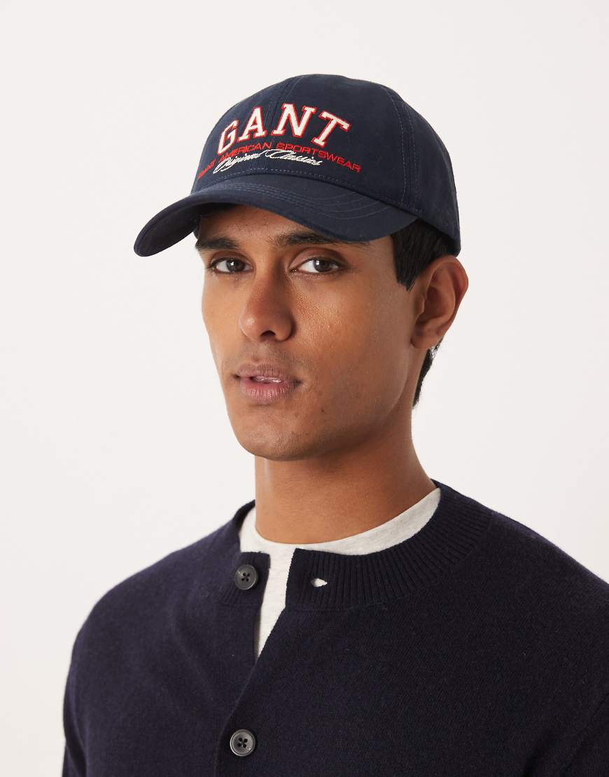 Gant - Baseballkappe in Marineblau mit Wappen-Logo von Gant
