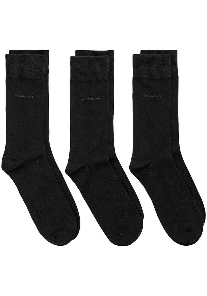 Gant Basicsocken SOFT COTTON SOCKS 3-PACK (Packung, 3-Paar, 3) mit Logodruck am Knöchel von Gant