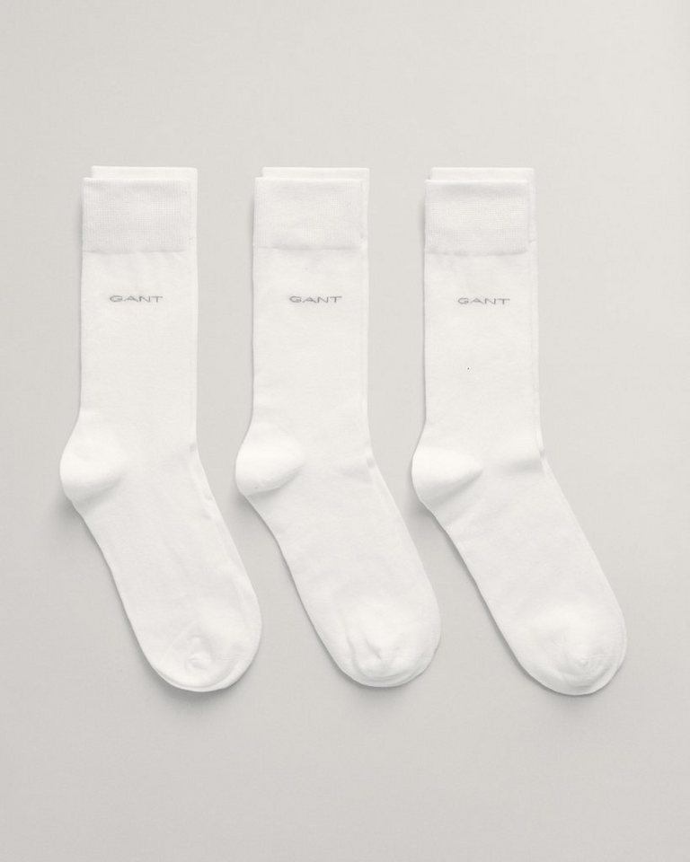 Gant Basicsocken SOFT COTTON SOCKS 3-PACK (Packung, 3-Paar, 3) mit Logodruck am Knöchel von Gant