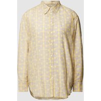 Gant Bluse mit Allover-Muster in Pastellgelb, Größe 36 von Gant