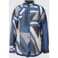Gant Bluse mit Seiden-Anteil und Allover-Muster in Rauchblau, Größe 34 von Gant
