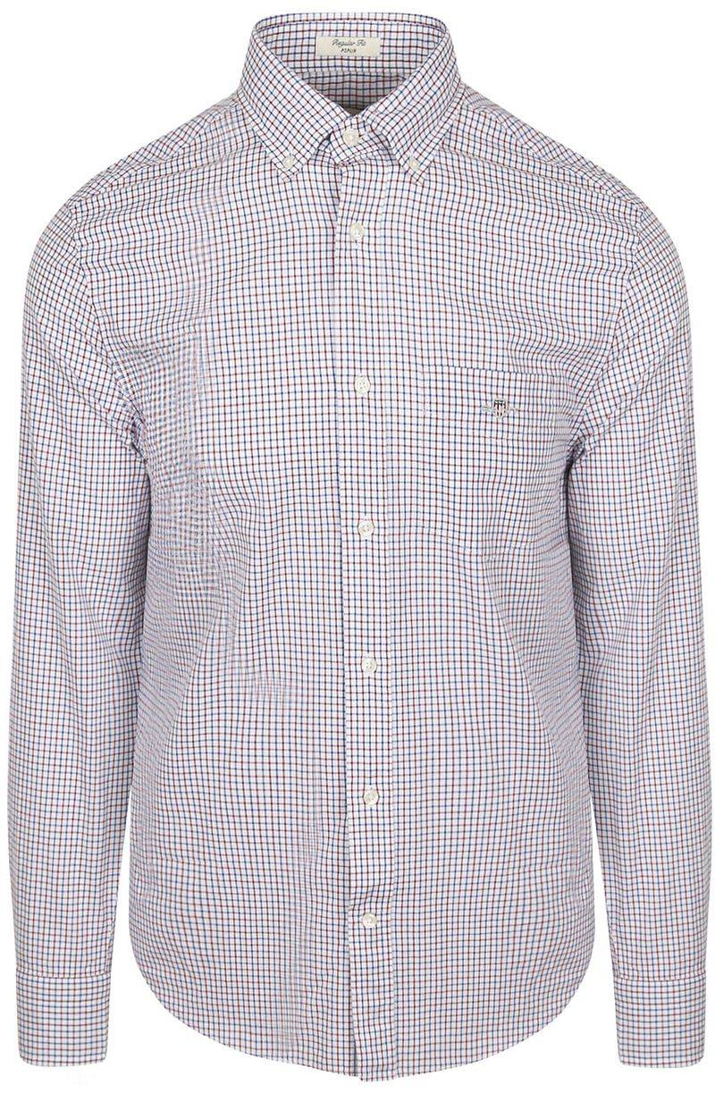 Gant Casual Hemd Poplin Blau Rot kariert  - Größe M von Gant