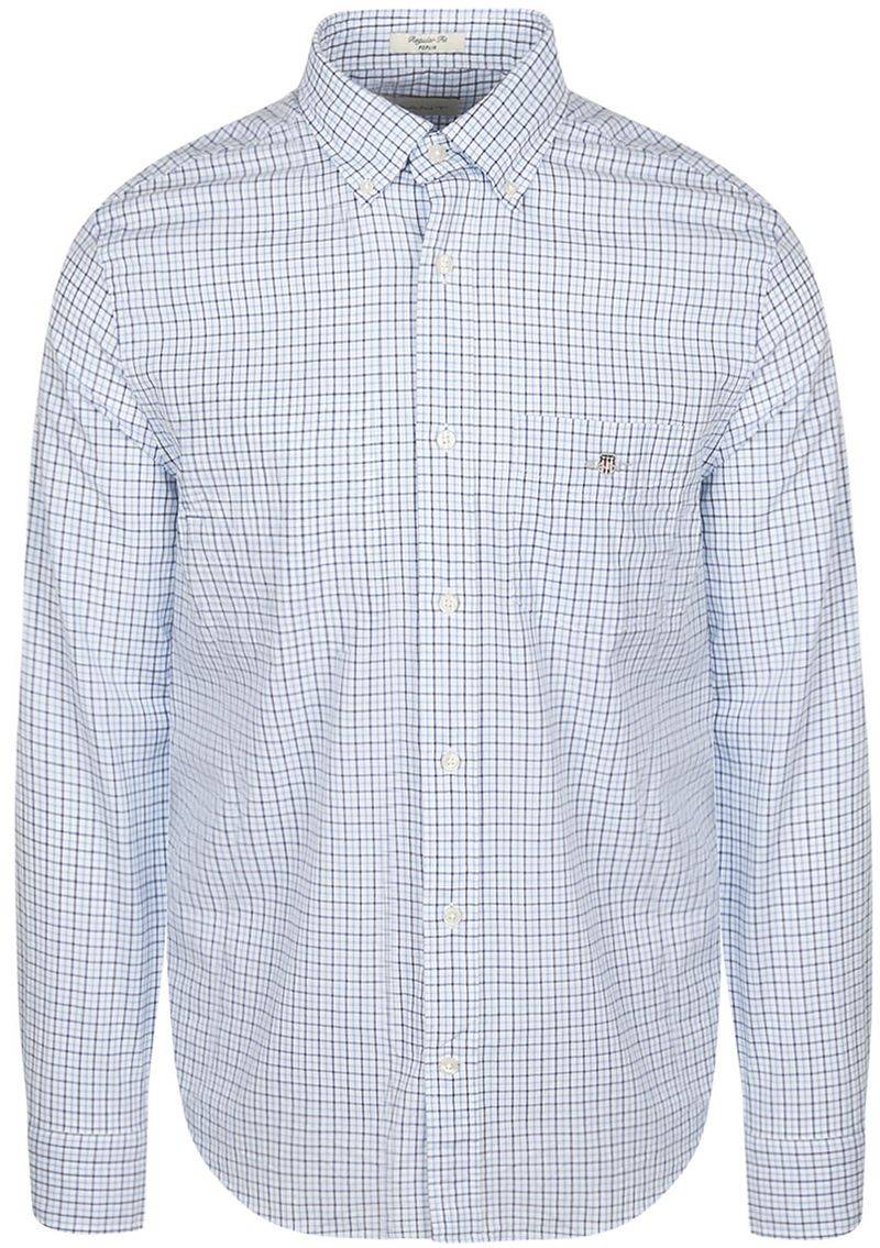 Gant Casual Hemd Poplin Blau kariert - Größe XXL von Gant