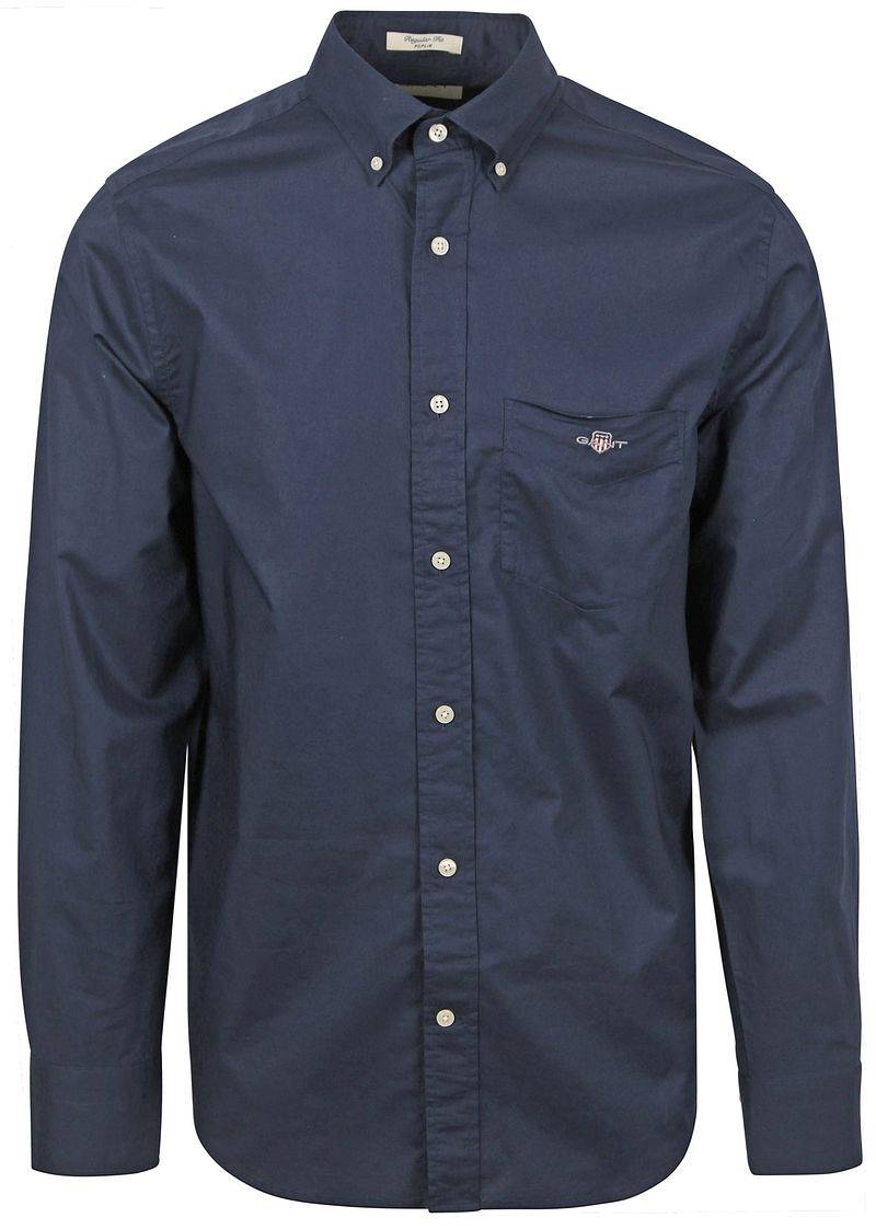 Gant Casual Hemd Poplin Navy - Größe XL von Gant