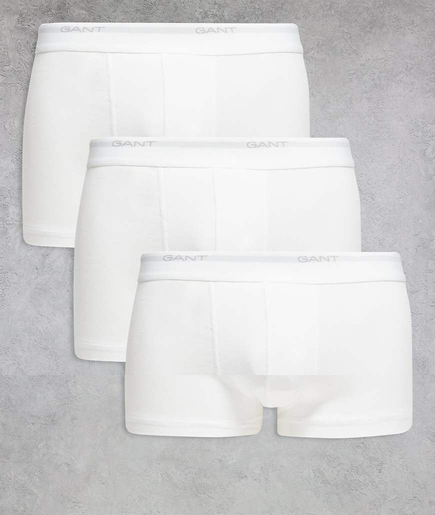 Gant - Core - 3er-Pack Trunk-Unterhosen in Weiß mit Logobund von Gant