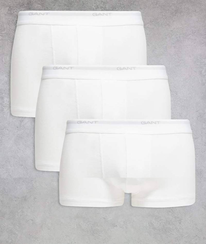 Gant - Core - 3er-Pack Trunk-Unterhosen in Weiß mit Logobund Gant - Core - 3er-Pack Trunk-Unterhosen in Weiß mit Logobund von Gant