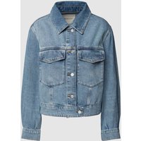 Gant Cropped Jeansjacke mit Brusttaschen in Blau, Größe L von Gant