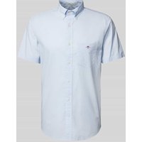 Gant Freizeithemd mit Label-Stitching in Hellblau, Größe S von Gant
