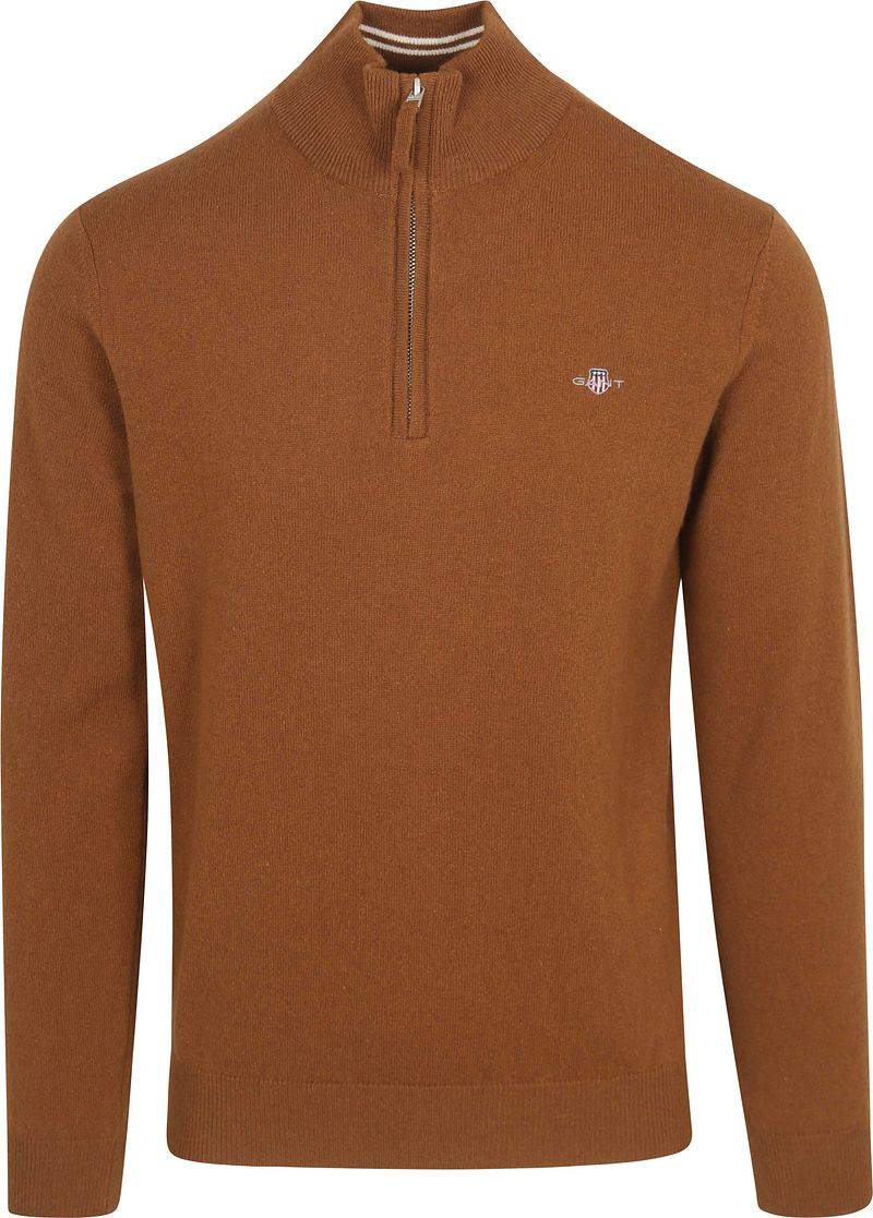 Gant Half Zip Pullover Lambswool Braun - Größe XXL von Gant