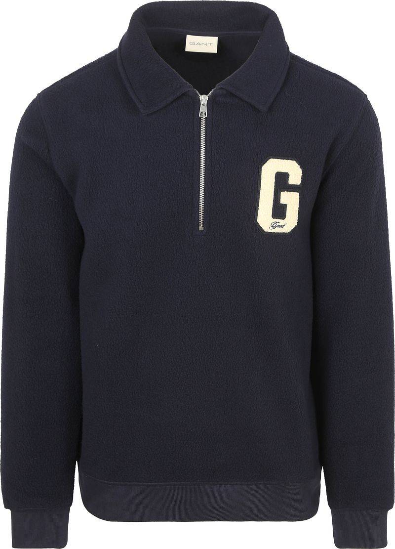 Gant Halfzip Pullover Fleece Blau - Größe M von Gant