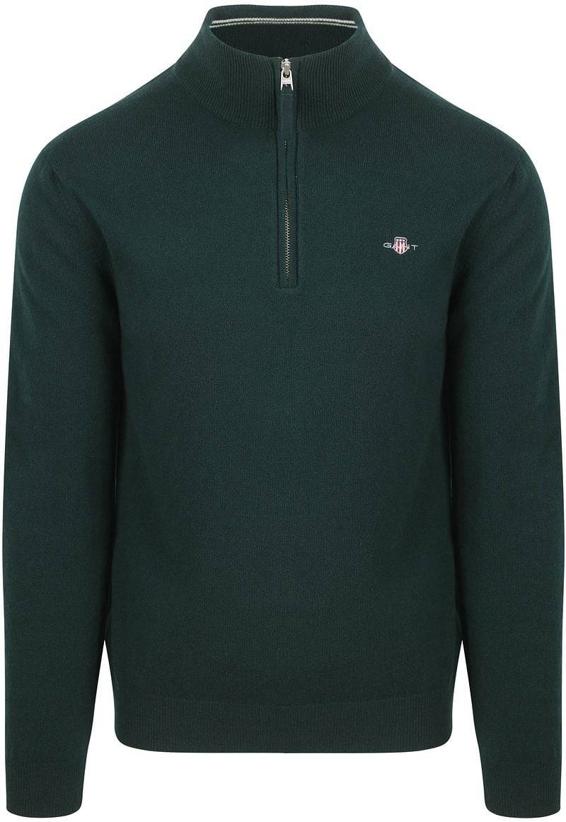 Gant Halfzip-Wollpullover mit Logo Grün - Größe L von Gant