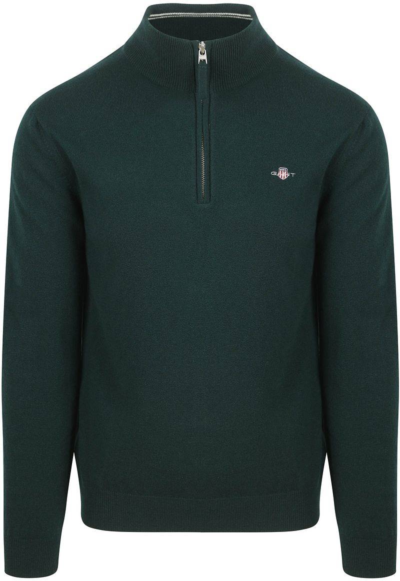Gant Halfzip-Wollpullover mit Logo Grün - Größe XL von Gant