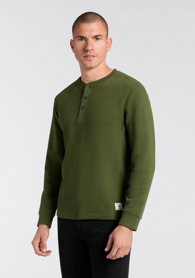 Gant Henleyshirt WAFFLE LS HENLEY Rundhalsausschnitt, Regular fit, Waffelstruktur von Gant