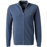 Gant Herren Cardigan blau Baumwolle von Gant