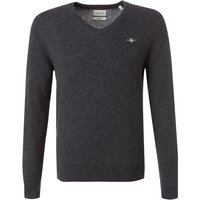 Gant Herren Pullover grau Lammwolle unifarben Gant Herren Pullover grau Lammwolle unifarben von Gant