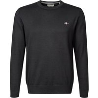 Gant Herren Pullover schwarz Baumwolle unifarben von Gant