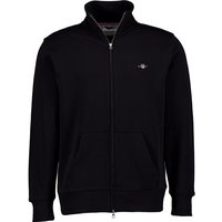 Gant Herren Sweatjacke schwarz Baumwolle unifarben von Gant