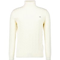 Gant Herren Rollkragenpullover weiß Baumwolle unifarben von Gant