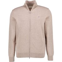 Gant Herren Cardigan beige Baumwolle unifarben von Gant