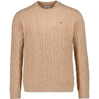Gant Herren Pullover beige Wolle unifarben von Gant