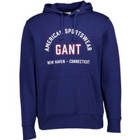 Gant Herren Hoodie blau Baumwolle unifarben von Gant