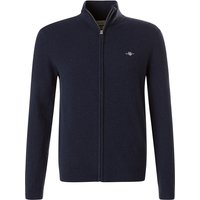 Gant Herren Cardigan blau Lammwolle unifarben von Gant