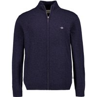 Gant Herren Cardigan blau Lammwolle unifarben von Gant