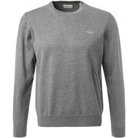 Gant Herren Pullover grau Baumwolle unifarben von Gant