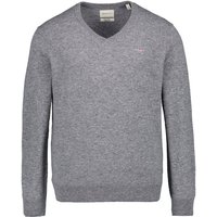 Gant Herren Pullover grau Lammwolle unifarben von Gant