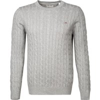 Gant Herren Pullover grau Baumwolle unifarben von Gant