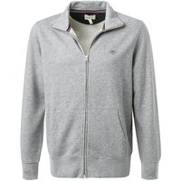 Gant Herren Sweatjacke grau Baumwolle unifarben von Gant