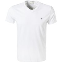 Gant Herren T-Shirt weiß Baumwolle von Gant