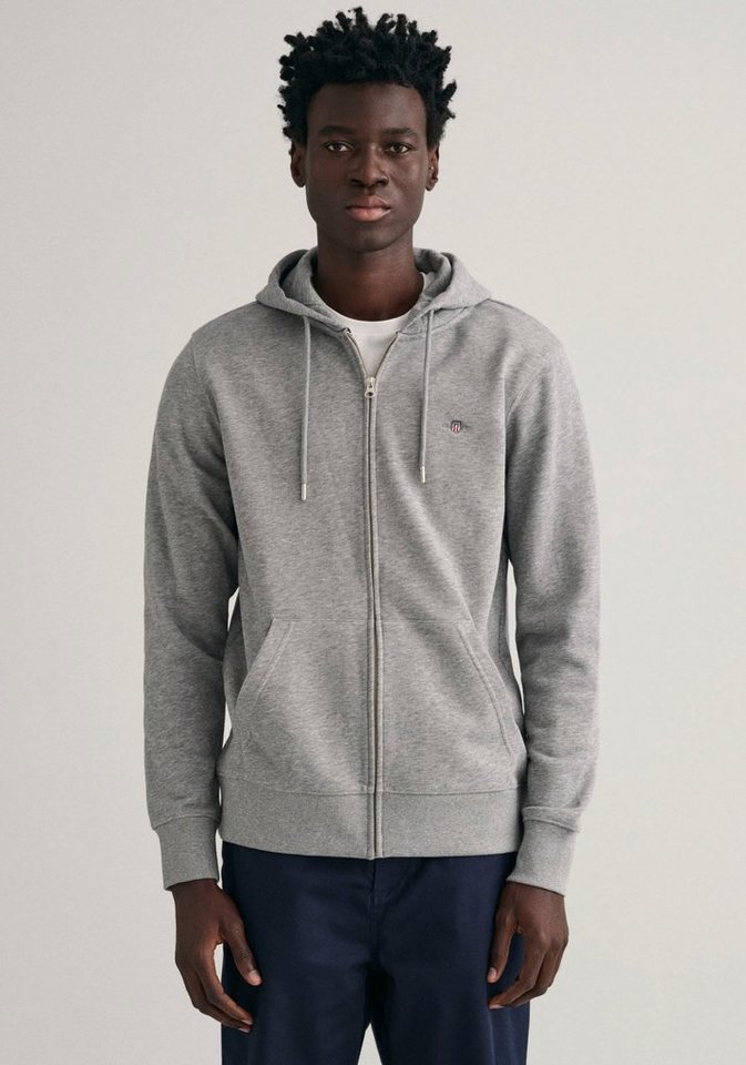 Gant Kapuzensweatjacke REG SHIELD FULL ZIP HOODIE mit Logostickerei auf der Brust von Gant